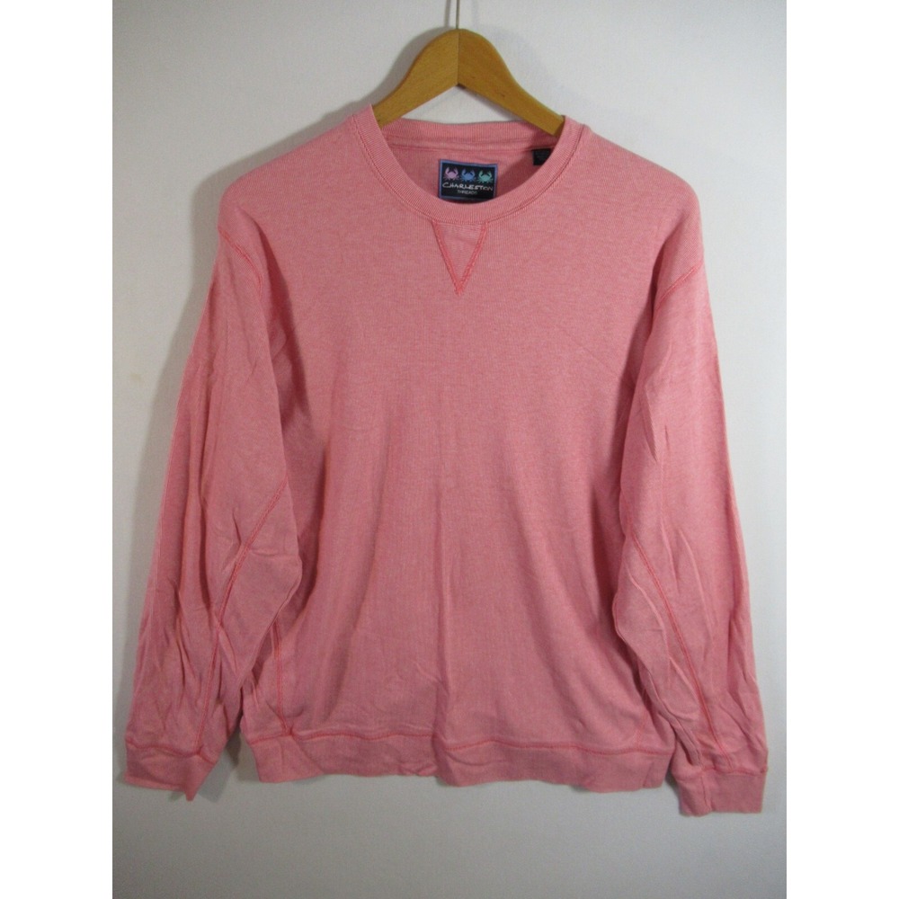 Charleston Threads T Shirt Men 2XL Red Stripe Cotton/Modal Long Sleeve Jersey